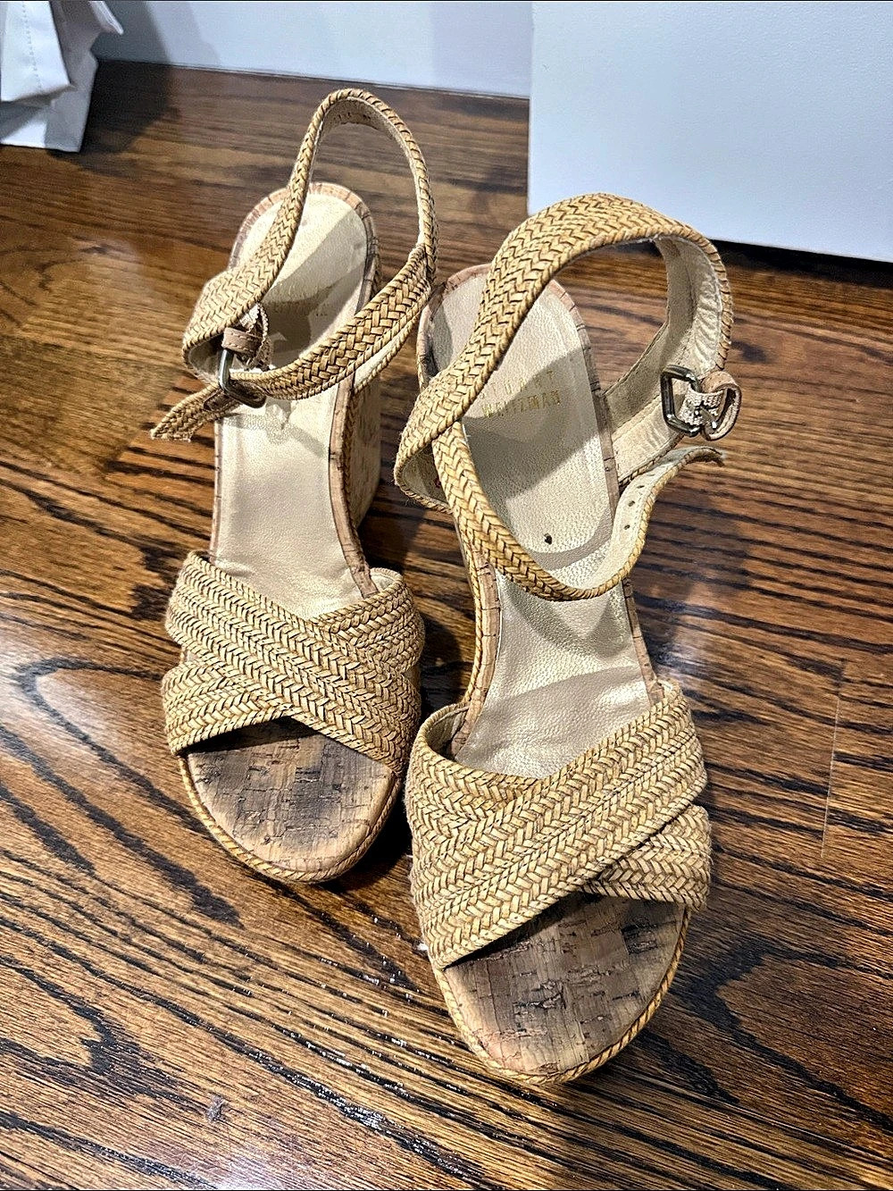 Stuart Weitzman Aviva Espadrille Wedge Beige